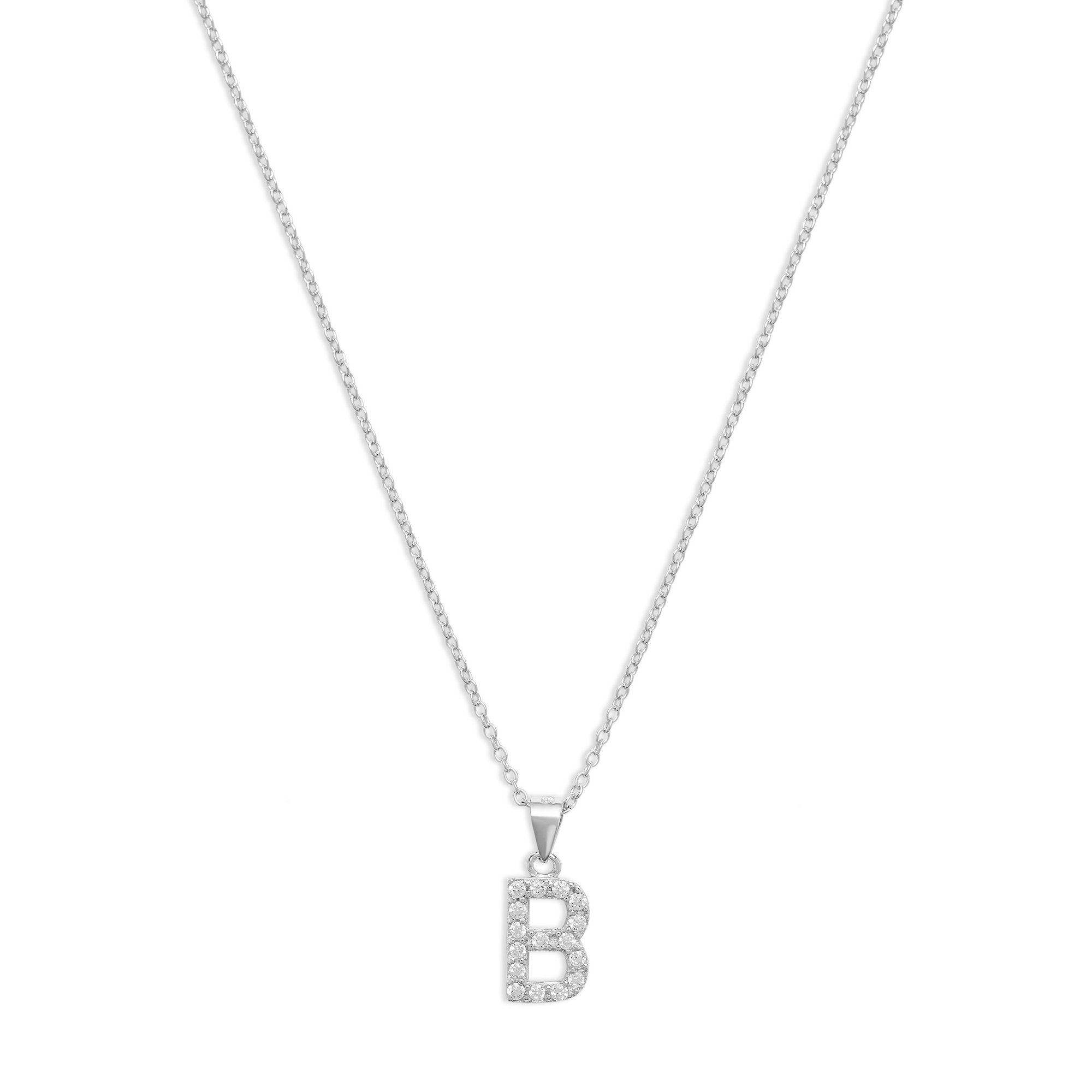 The Pave Single Block Initial Necklace | 18KT Gold Vermeil & Sterling Silver