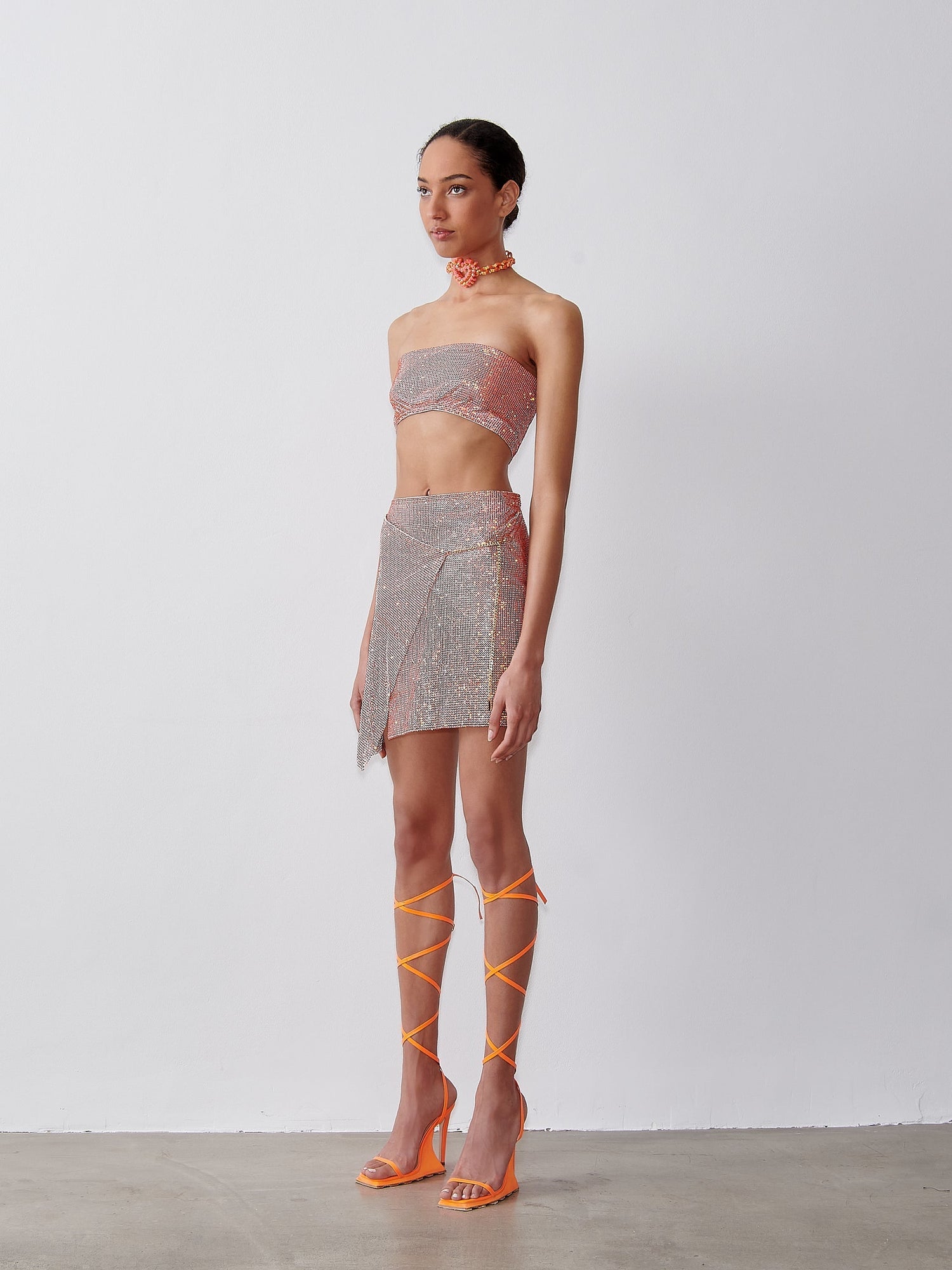 Rhinestoned Winona Skirt | Aperol Spritz