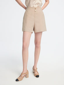 Pleated Shorts | Khaki