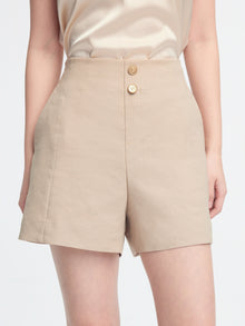 Pleated Shorts | Khaki