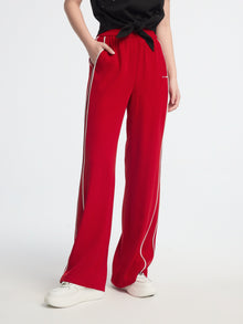 High-Waisted Wide-Leg Pants | Red
