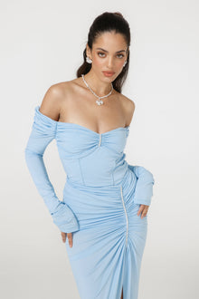 Micaela Off Shoulder Top | Blue