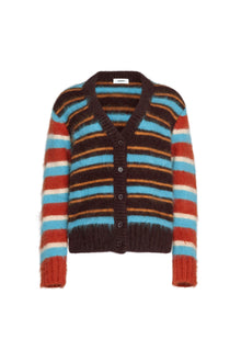 Womens | Oversized Cardigan | Brown Stripe