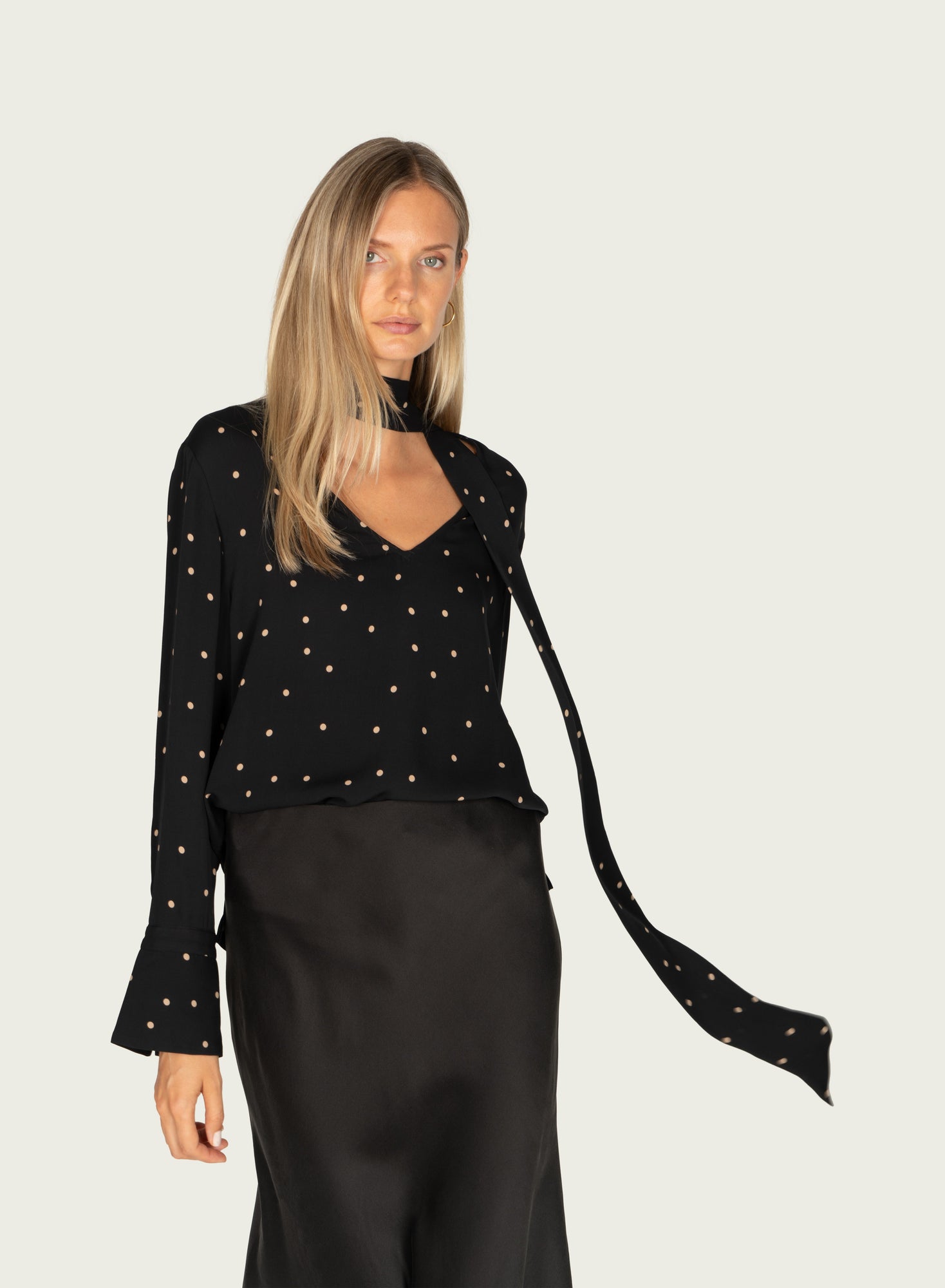 Rhiannon Blouse | Black Polka Dot