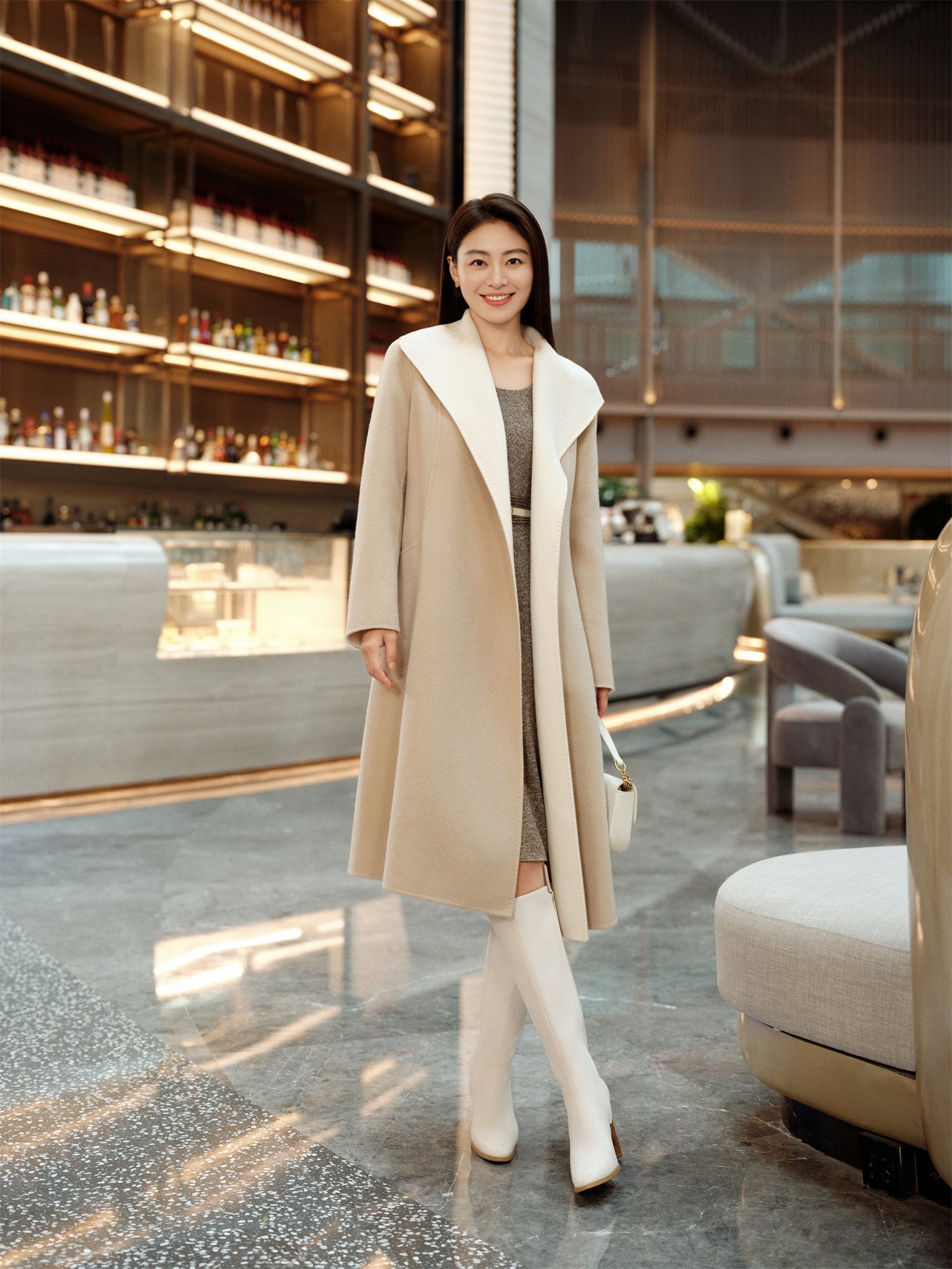 Loro Piana Long Lapel Coat | Beige