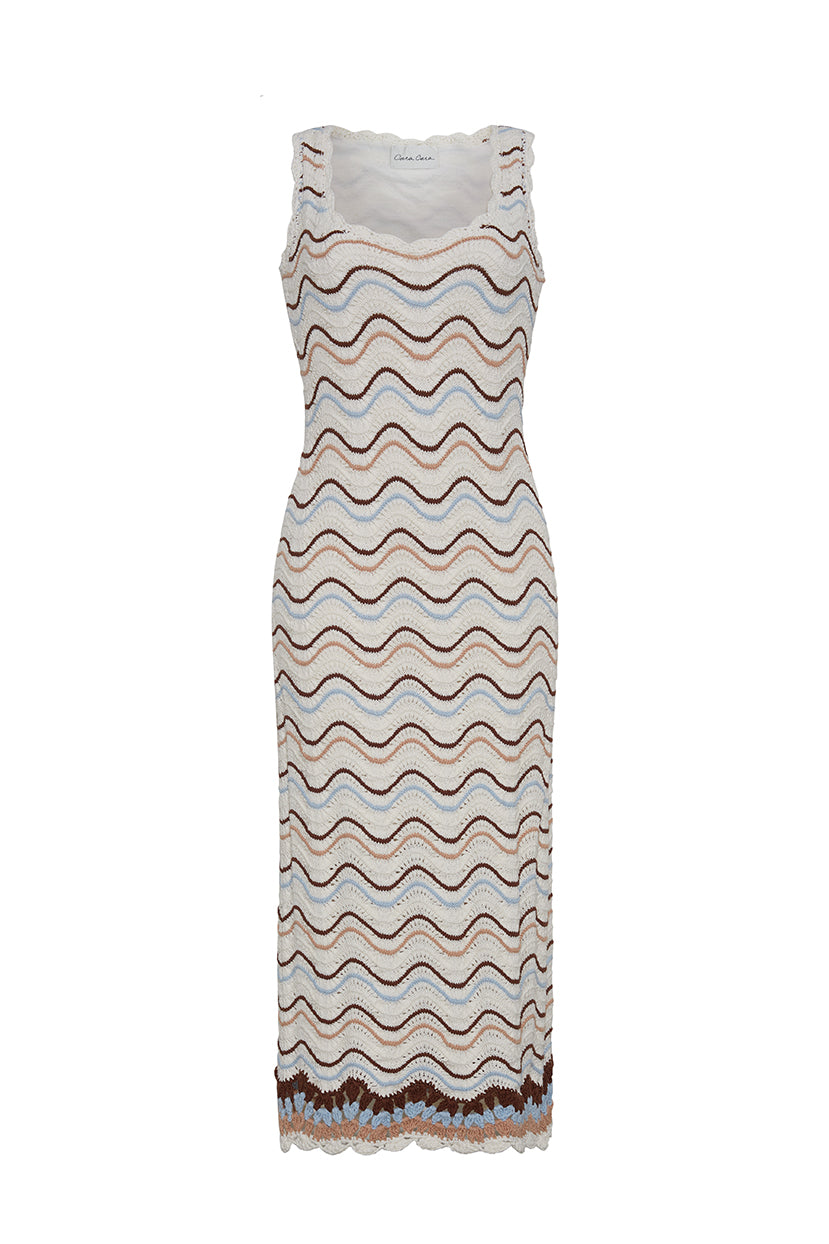 Orel Dress | Ivory Wave Multi Crochet