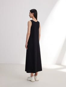 Cotton Sleeveless Dress | Black