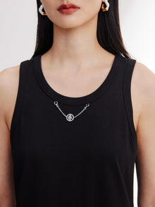 Cotton Sleeveless Dress | Black