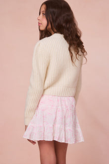 Girls Teisha Alpaca Bow Cardigan | Snow