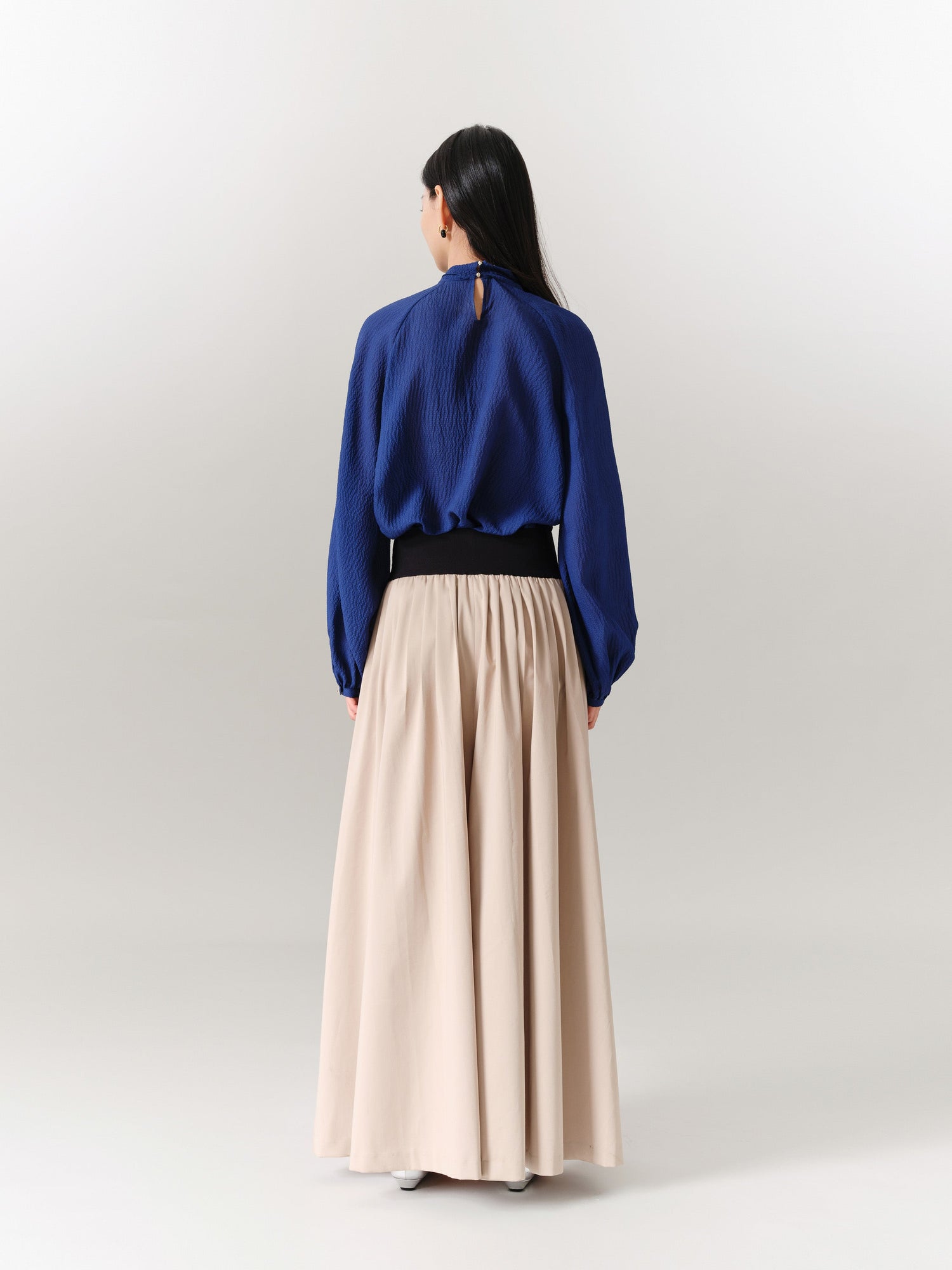 High-Waist Relaxed-Fit Skirt Pants | Khaki