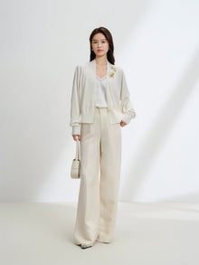 Wool Knit Cardigan | White