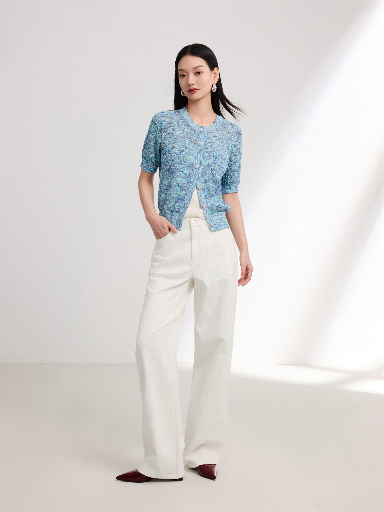 Straight-Leg Slim Jeans | White