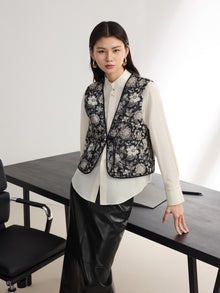 Floral Print Vest | Black
