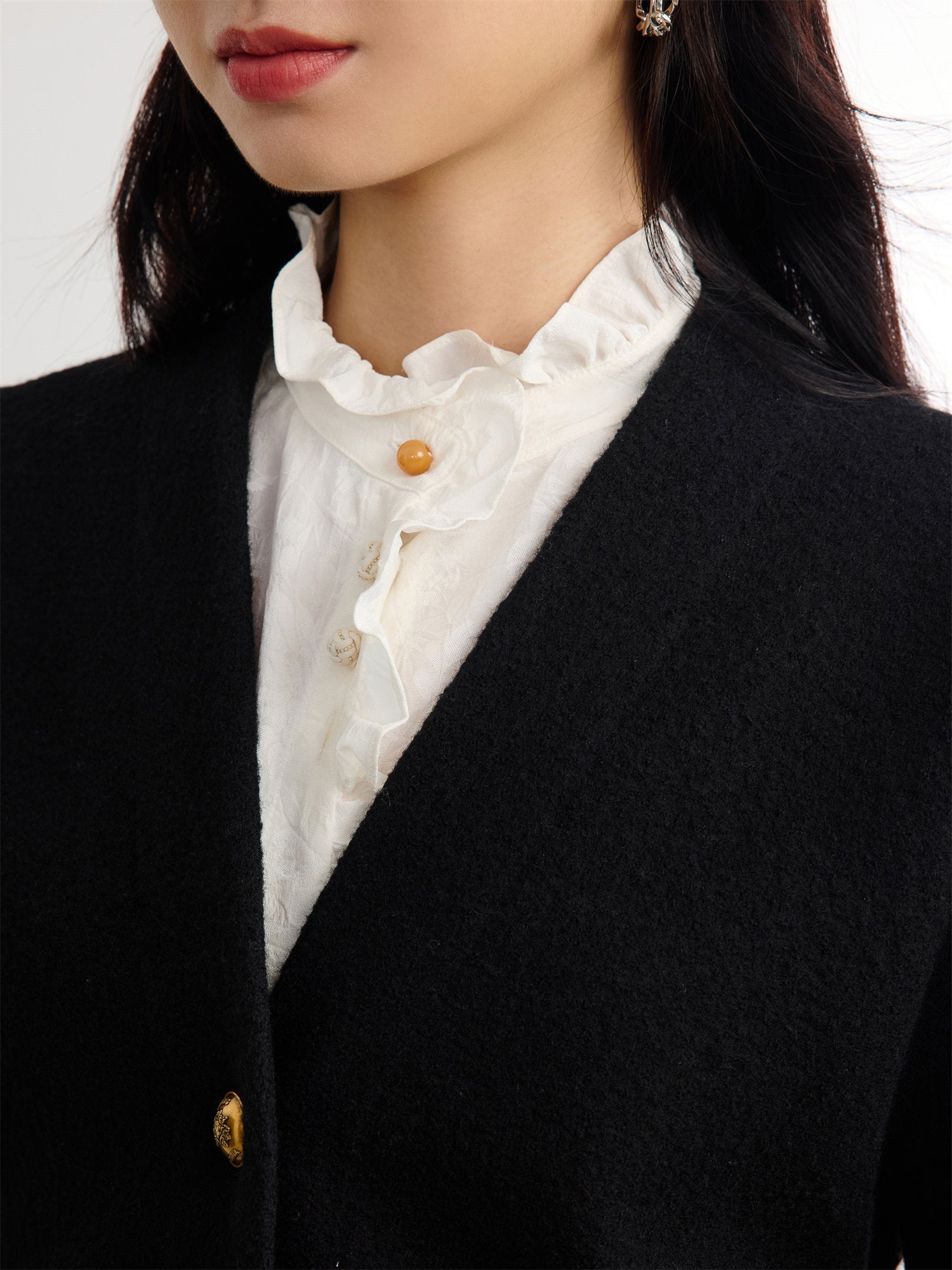 Pure Wool Knitted Cardigan | Black