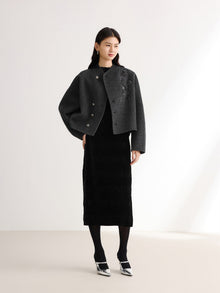 Chinese Style Double-Faced Short Coat | Grey