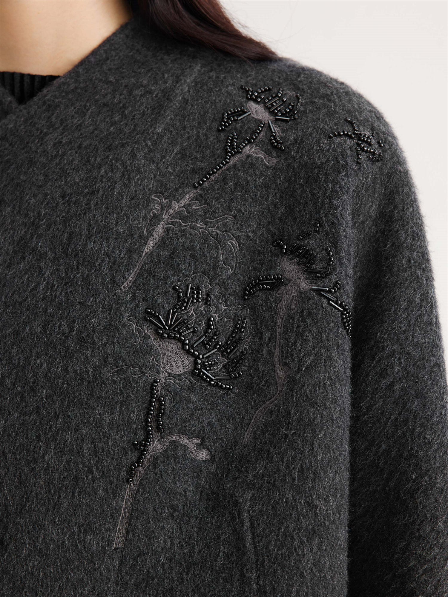 Chinese Style Double-Faced Short Coat | Grey