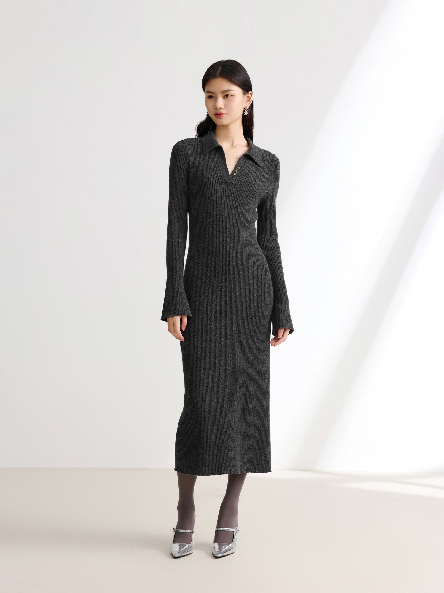 Long Sleeve Dress | Dark Heather Grey