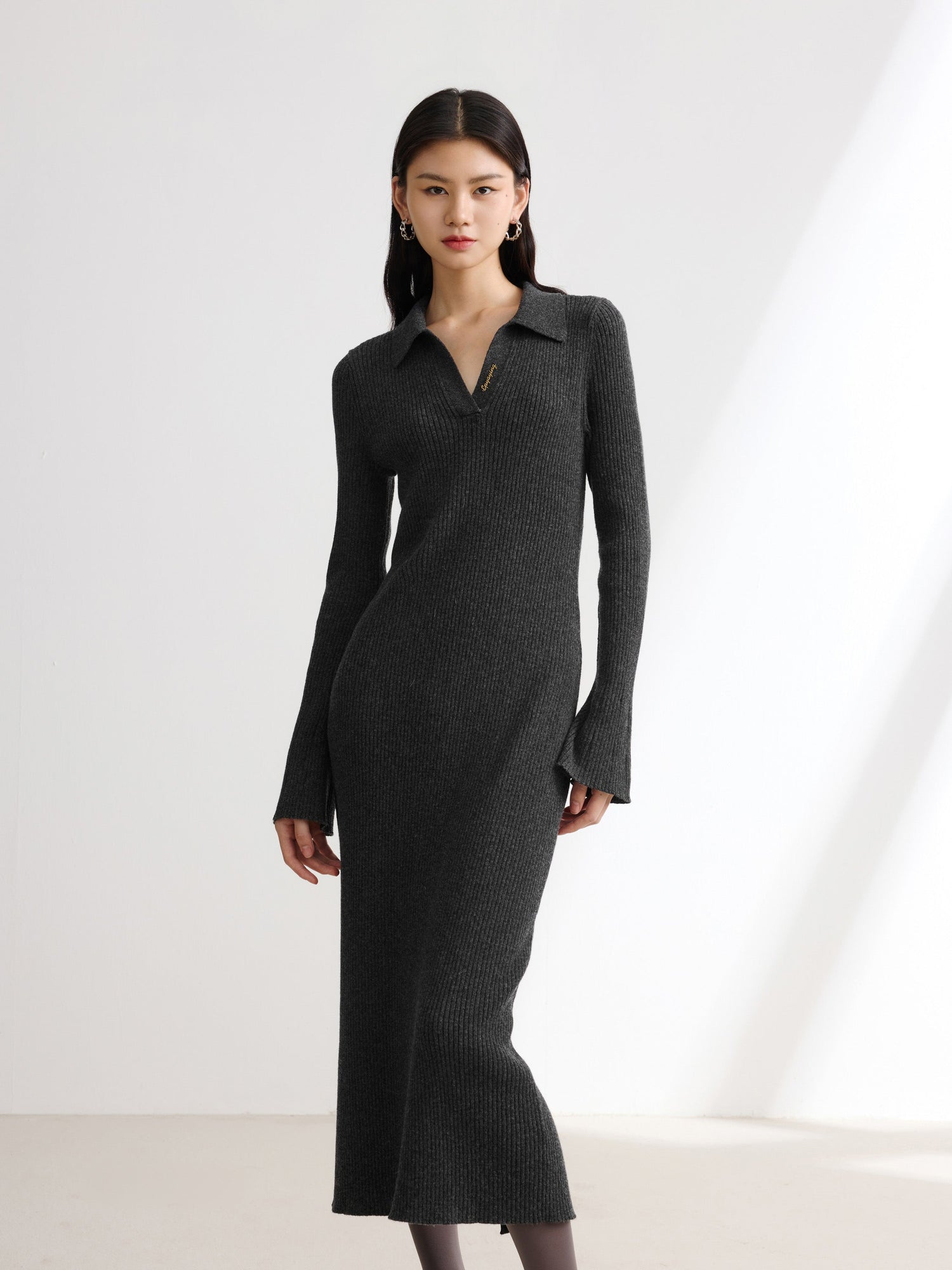 Long Sleeve Dress | Dark Heather Grey