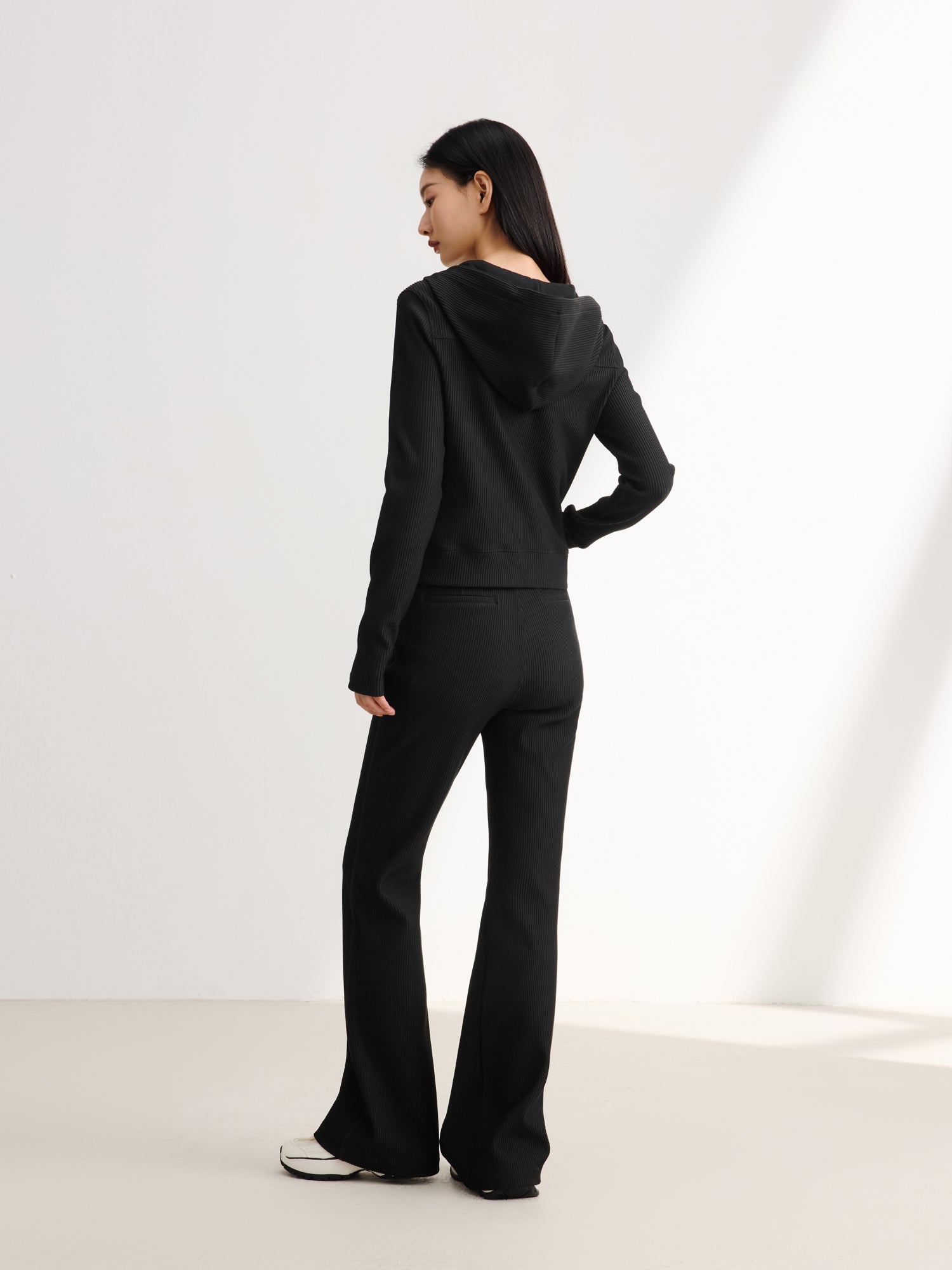Slim Fit Long Sleeve Top | Black