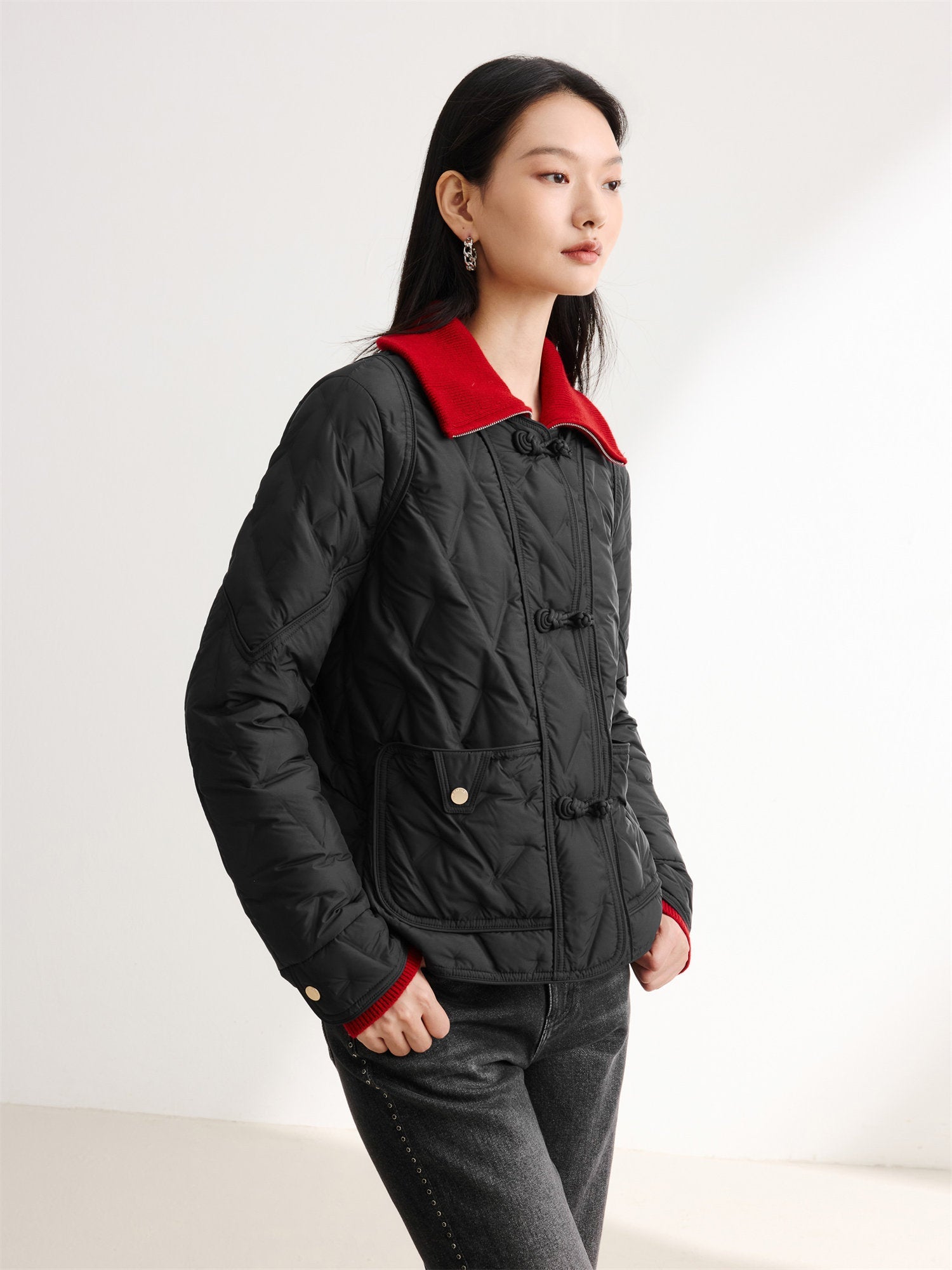 Lightweight Short Down Jacket | Black