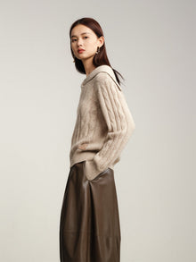 Knitted Pullover Sweater | Beige