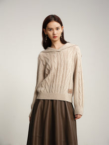 Knitted Pullover Sweater | Beige
