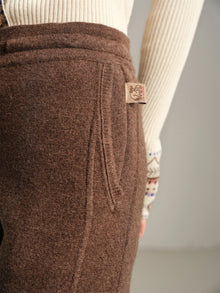 Wide-Leg Knitted Pants | Brown