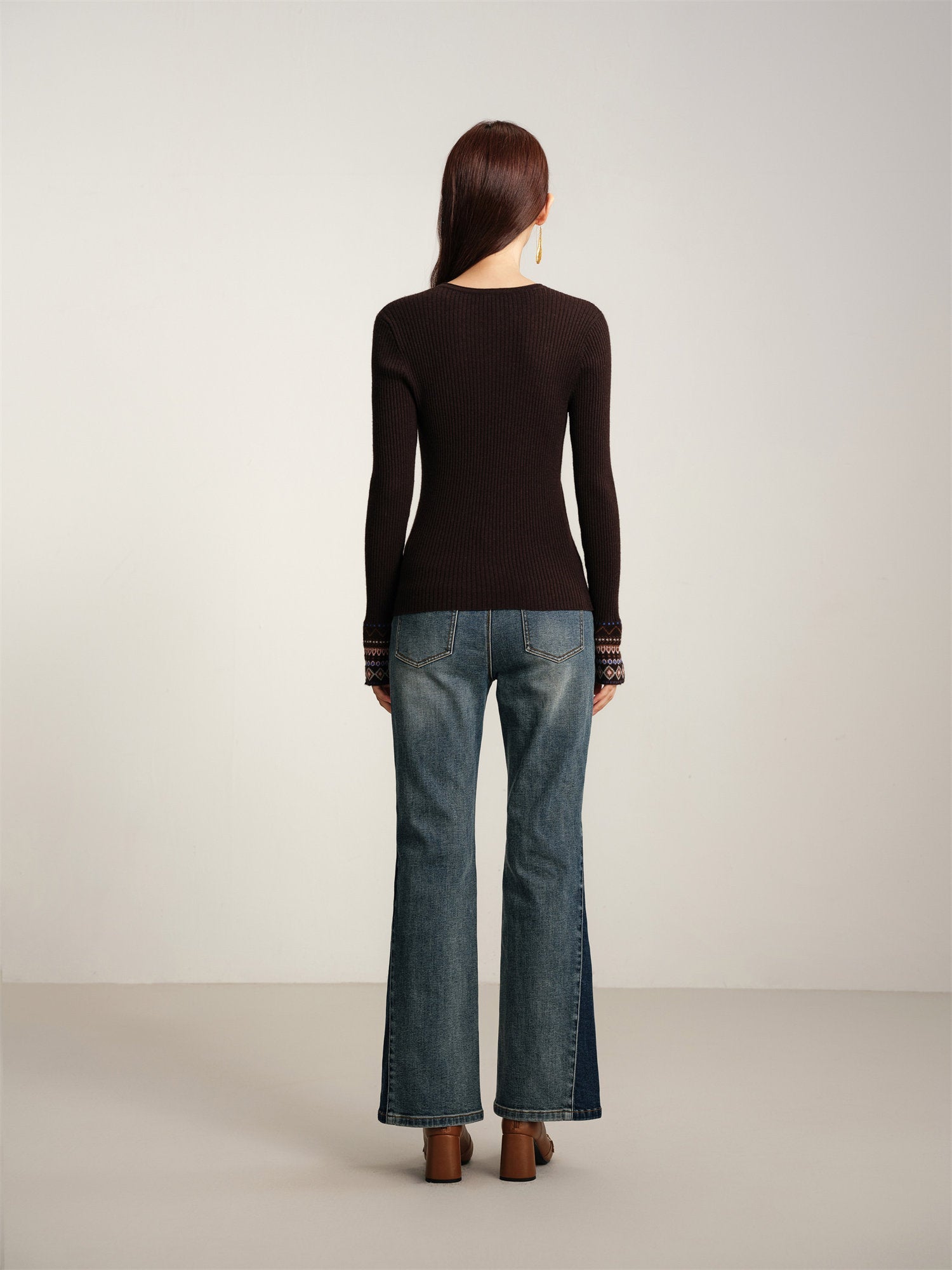 Yak Wool Ethnic Style Pullover | Brown