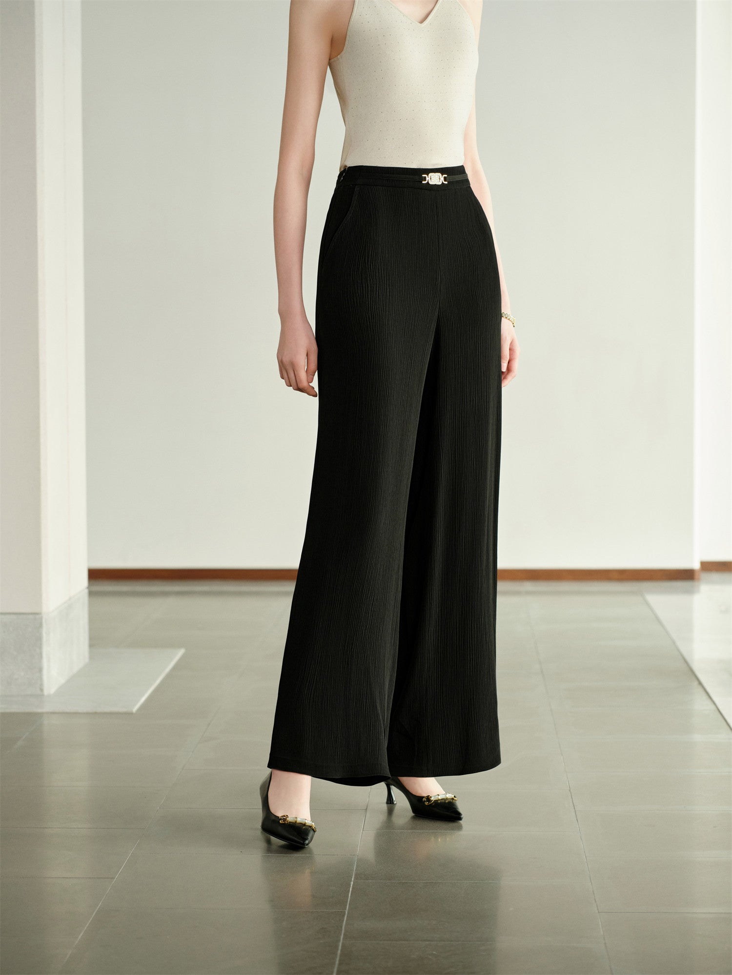 Straight-Leg Casual Pants | Black