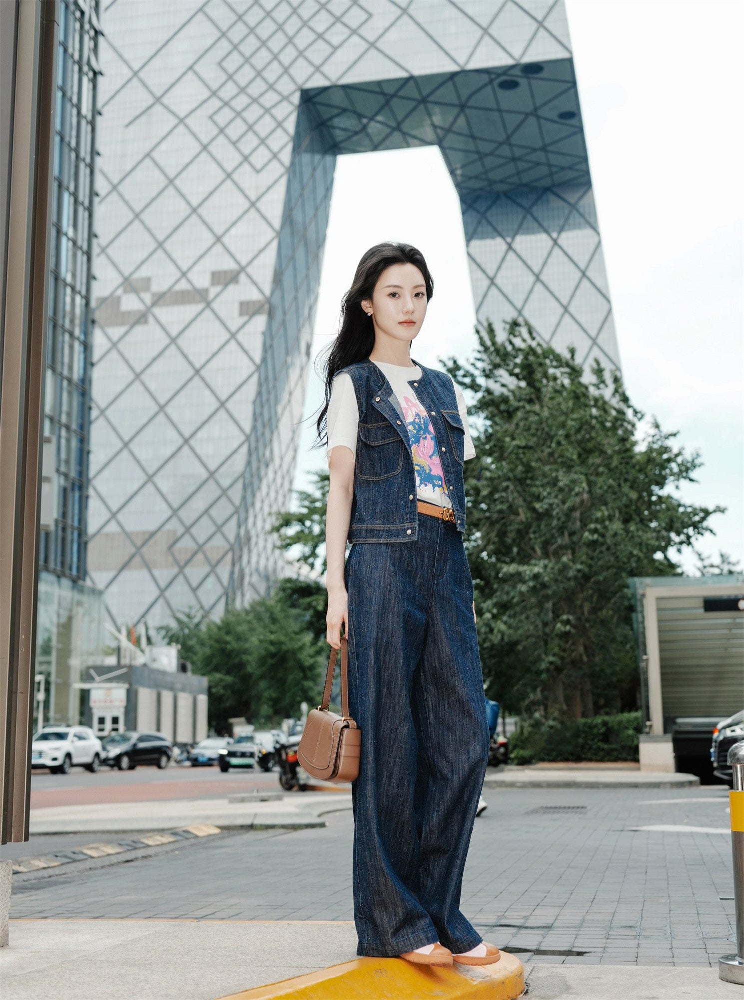 Designer Denim Vest | Navy