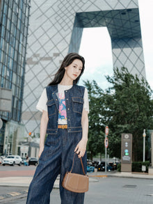 Designer Denim Vest | Navy