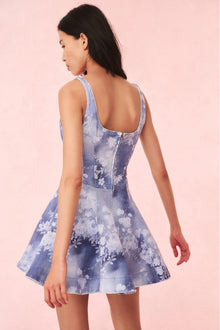 Piero Floral Denim Mini Dress | Bluebell Cloud