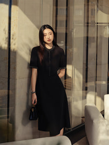 Waist-Fitted Dress | Black