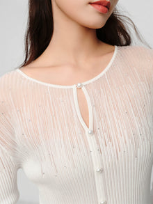 Silk-Acetate Knit Base Layer | White
