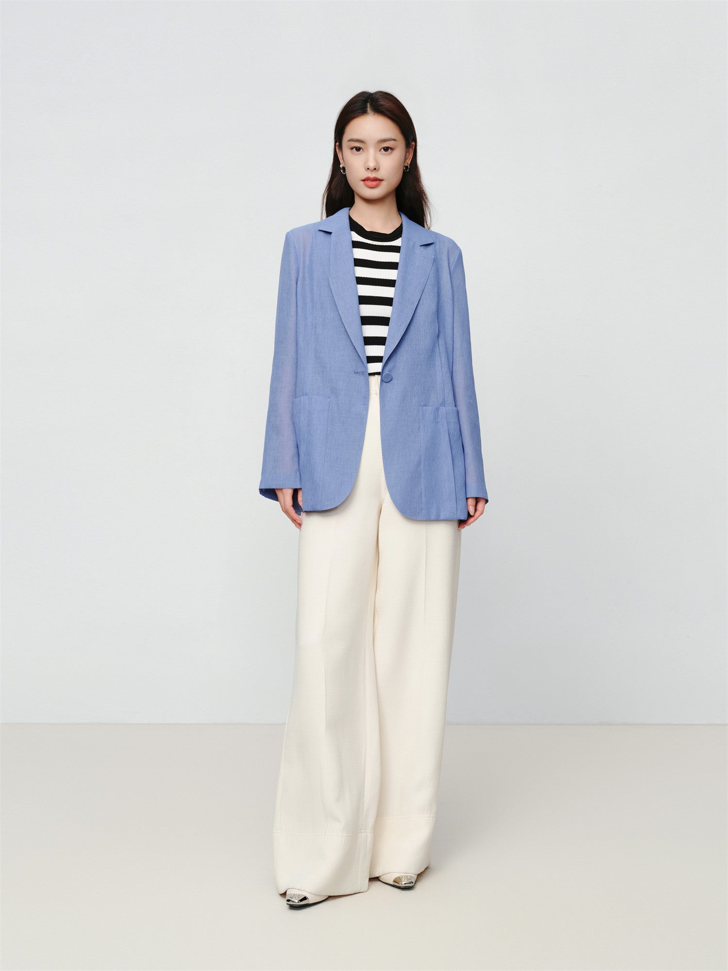 Straight-cut Blazer | Blue