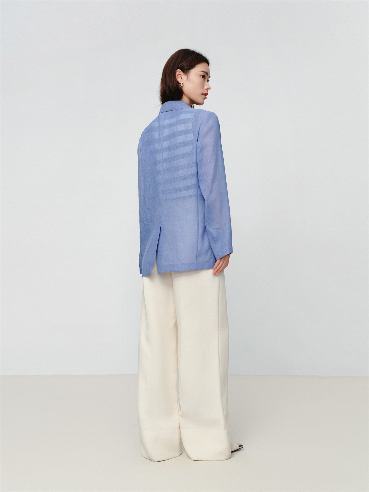 Straight-cut Blazer | Blue