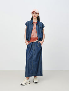 Tencel-Cotton Denim Jacket | Navy