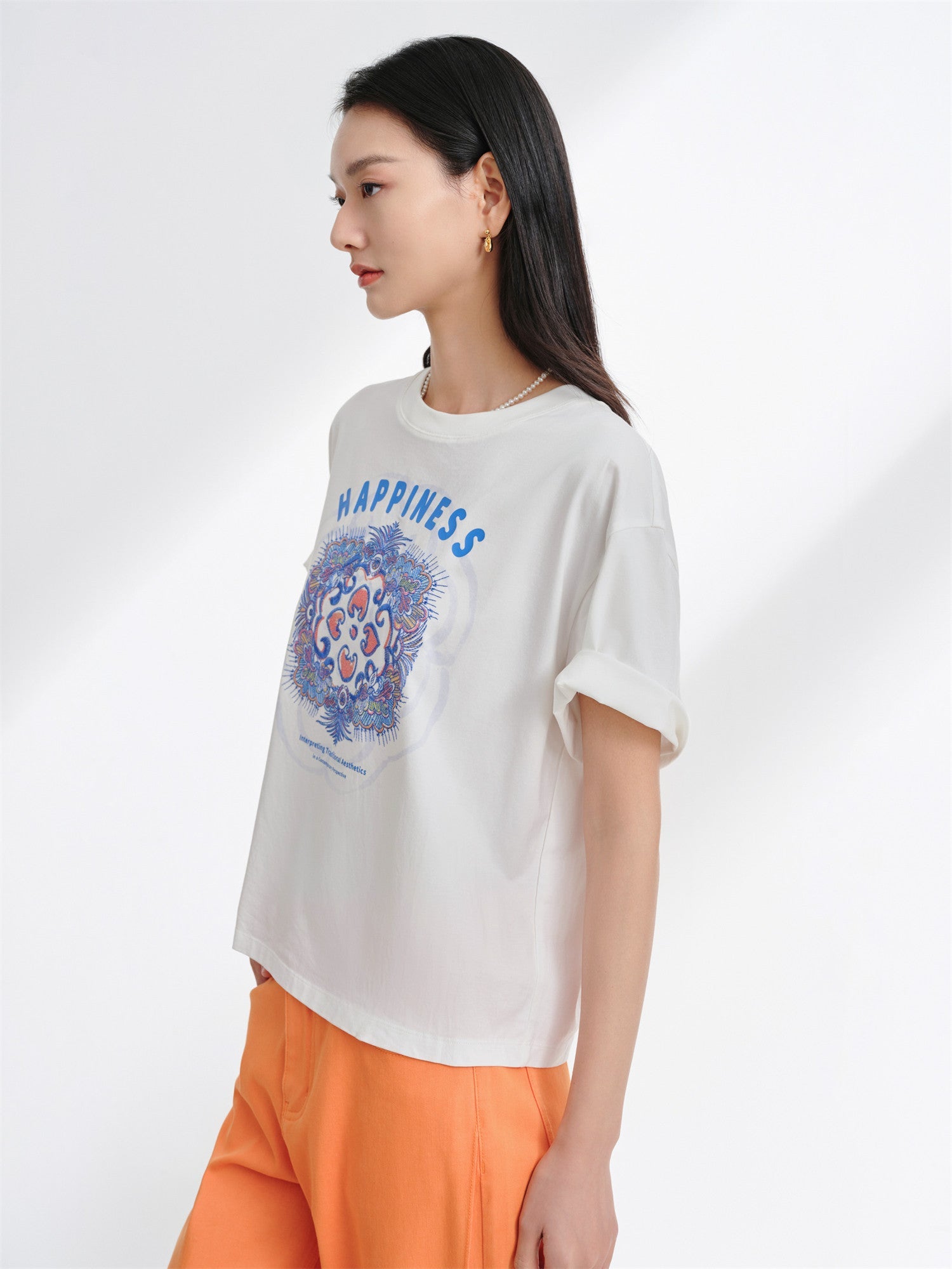 Cotton Embroidered T-Shirt | White