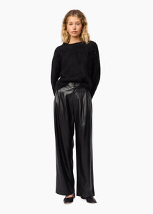 Andorra High Rise Vegan Leather Pant | Black