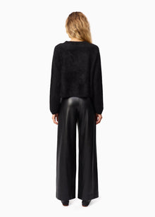 Andorra High Rise Vegan Leather Pant | Black