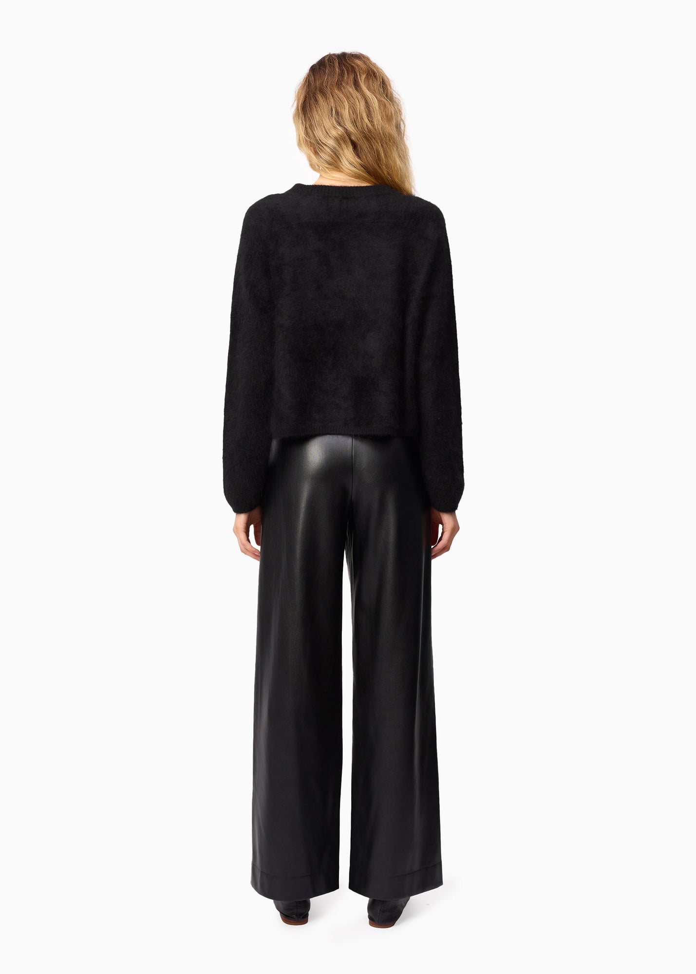 Andorra High Rise Vegan Leather Pant | Black