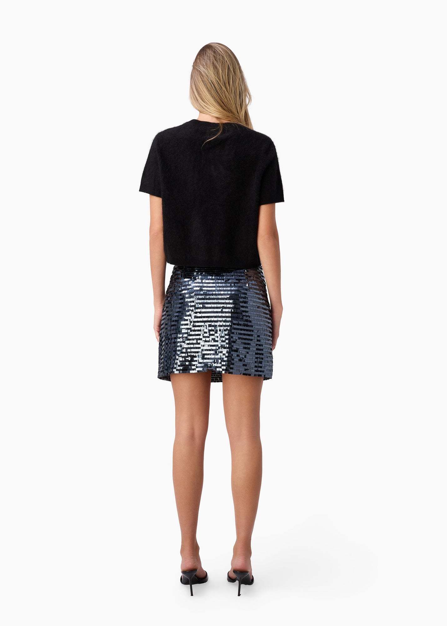 Fayruz Mid Rise Sequin Mini Skirt | Coal