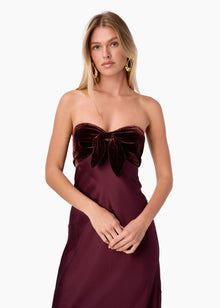 Lavinia Strapless Gown | Cranberry