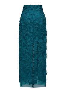 3D floral Skirt | Green