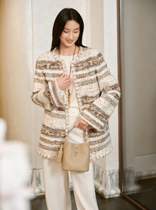 Striped Coat | Beige