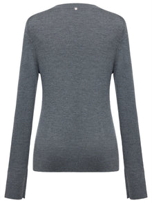 Pure Wool Knit Cardigan | Grey