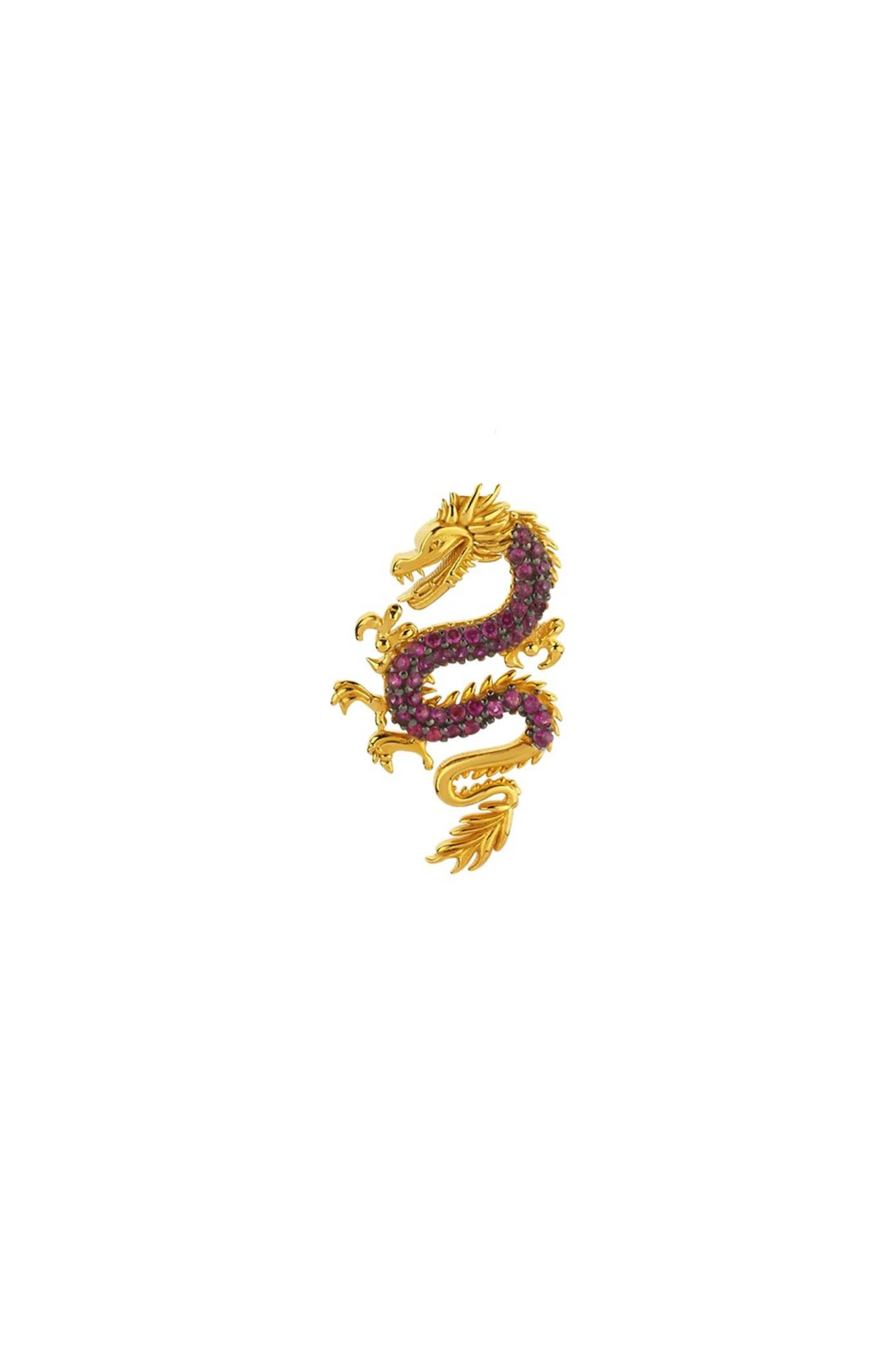 Begum Khan | Left Mini Dragon Earring in Burgundy