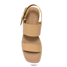 Dantay Sandal Block Heel | Beige Bisque Faux Soft Nappa