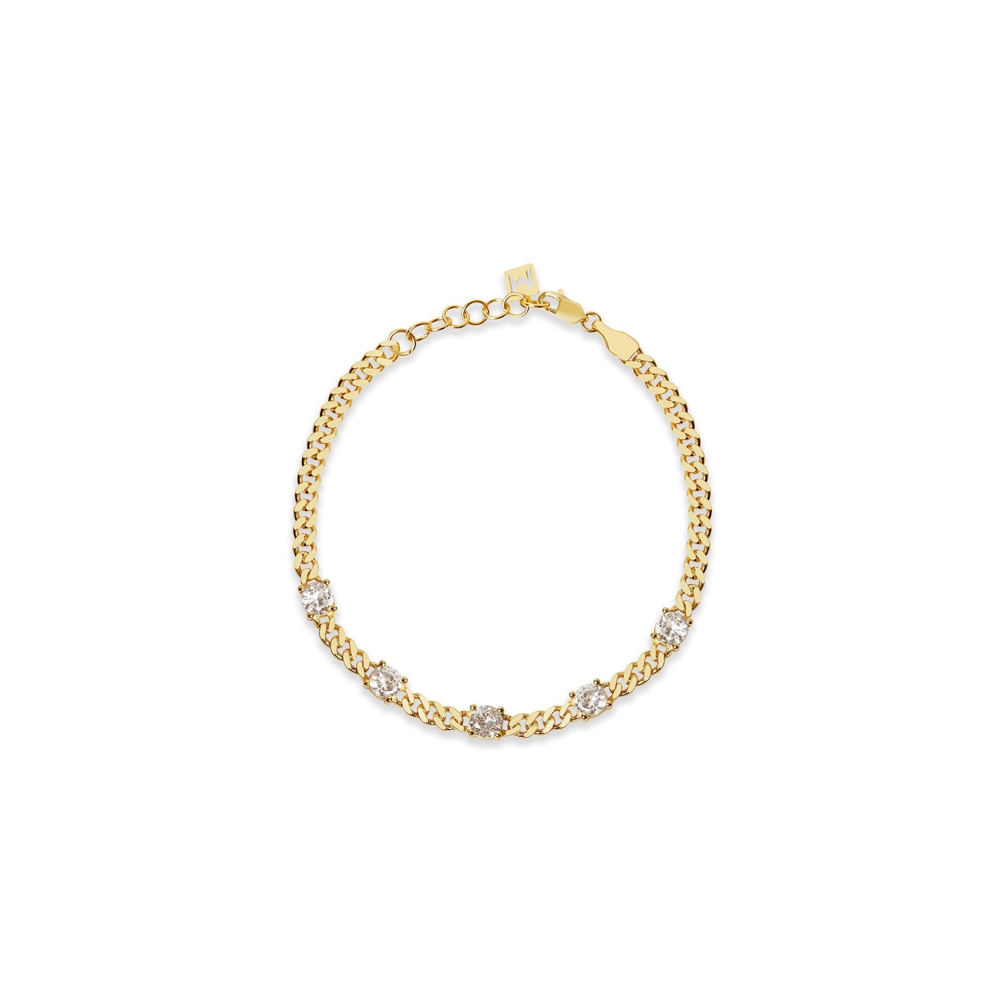 The Colored Stone Cuban Link Bracelet | 18KT Gold Vermeil