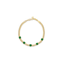 The Colored Stone Cuban Link Bracelet | 18KT Gold Vermeil